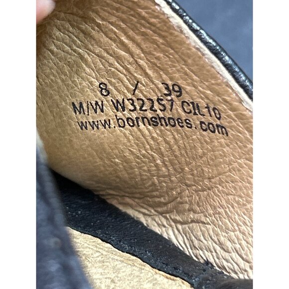 Born Black Leather Wedge Sandals With Floral Detail & Espadrille Sole Size 8 - Picture 8 of 10